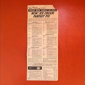 Vintage Ann Pillsbury Pie Recipes advert from 1952